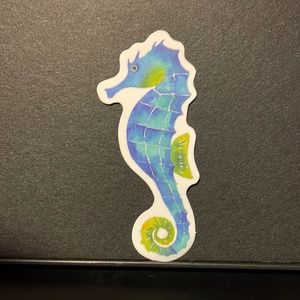 BLUE AND GREEN SEA HORSE STICKER